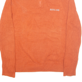 NAUTICA Mens Jumper Orange 1/4 Zip Tight Knit L