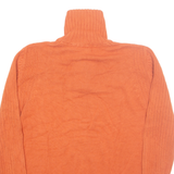 NAUTICA Mens Jumper Orange 1/4 Zip Tight Knit L