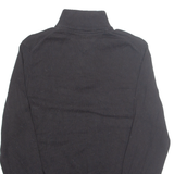 TOMMY HILFIGER Mens Jumper Black 1/4 Zip Tight Knit M