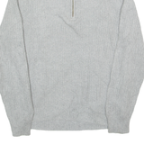 CALVIN KLEIN Mens Jumper Grey 1/4 Zip Tight Knit M