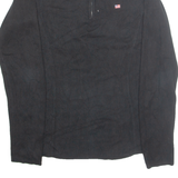 RALPH LAUREN POLO JEANS COMPANY Mens Jumper Black 1/4 Zip Tight Knit L