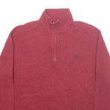 POLO RALPH LAUREN Mens Jumper Red 1/4 Zip Tight Knit M