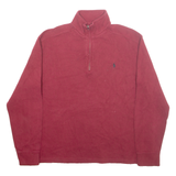POLO RALPH LAUREN Mens Jumper Red 1/4 Zip Tight Knit M