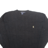 NAUTICA Mens Jumper Black Cable Knit L