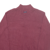 NAUTICA Mens Jumper Maroon 1/4 Zip Tight Knit M