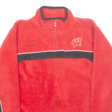 NIKE Wisconsin Badgers Mens Fleece Red 1/4 Zip 2XL