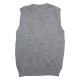 TOMMY HILFIGER Tall Mens Vest Grey V-Neck Tight Knit M