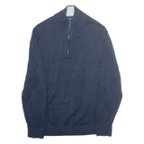 NAUTICA Mens Jumper Blue 1/4 Zip Tight Knit L