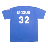 Magnolia Baseball Mens T-Shirt Blue USA Button Neck XL