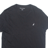 NAUTICA Mens T-Shirt Black V-Neck XL