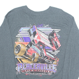 Placerville Speedway Mens T-Shirt Grey Long Sleeve USA L