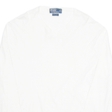 POLO RALPH LAUREN Mens T-Shirt White Long Sleeve V-Neck XL