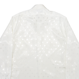 ANS FASHIONS Mens Shirt White Geometric Long Sleeve M