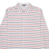 TOMMY HILFIGER Womens Shirt White Striped Long Sleeve UK 10