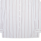 MASKU Mens Shirt White Striped Long Sleeve L
