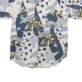 DE HAVILLAND Mens Shirt Blue Crazy Pattern M