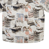 CLEAR WATER Us Army Mens Shirt White Crazy Pattern M