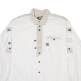 GRACHIEN Mens Plain Shirt White Long Sleeve XL