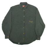 TRUSSARDI Mens Plain Shirt Green Long Sleeve M