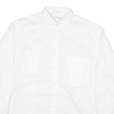 ALESSANDRO POZZI Mens Shirt White Crazy Pattern Long Sleeve M