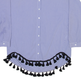 ZARA Womens Shirt Blue Striped Long Sleeve XS