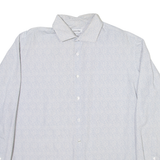 CALVIN KLEIN Mens Shirt White Spotted Long Sleeve L