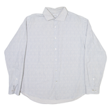 CALVIN KLEIN Mens Shirt White Spotted Long Sleeve L