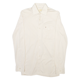 TAILOR Mens Plain Shirt White Long Sleeve S