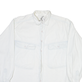 FANANI Mens Plain Shirt White Long Sleeve S