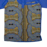 INSIDE AFRICA Mens Shirt Blue Crazy Pattern L