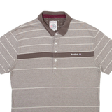 REEBOK Mens Polo Shirt Grey Striped XL
