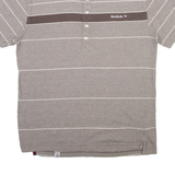 REEBOK Mens Polo Shirt Grey Striped XL