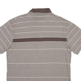 REEBOK Mens Polo Shirt Grey Striped XL