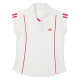 ADIDAS Womens Polo Shirt White Sleeveless UK 10