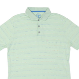 PIERRE CARDIN Mens Polo Shirt Green Striped M