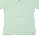 PIERRE CARDIN Mens Polo Shirt Green Striped M