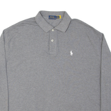 POLO RALPH LAUREN Womens Polo Shirt Grey Long Sleeve S