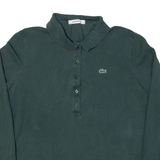 IZOD LACOSTE Womens Polo Shirt Green Long Sleeve S