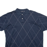 NAUTICA Mens Polo Shirt Blue Argyle Short Sleeve L