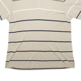 NAUTICA Mens Polo Shirt Beige Striped Short Sleeve L