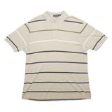 NAUTICA Mens Polo Shirt Beige Striped Short Sleeve L