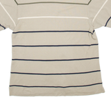 NAUTICA Mens Polo Shirt Beige Striped Short Sleeve L