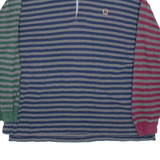 TOMMY HILFIGER Mens Polo Shirt Blue Striped Long Sleeve XL