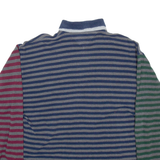 TOMMY HILFIGER Mens Polo Shirt Blue Striped Long Sleeve XL