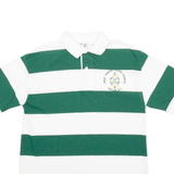 PRINT-ONS Dayton N.J. Mens Polo Shirt Green Striped Short Sleeve L