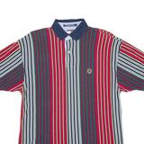 TOMMY HILFIGER Mens Polo Shirt Red Striped Short Sleeve M