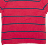 TOMMY HILFIGER Mens Polo Shirt Red Striped Short Sleeve M