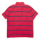 TOMMY HILFIGER Mens Polo Shirt Red Striped Short Sleeve M