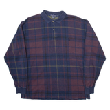NAUTICA Mens Polo Shirt Blue Check Long Sleeve L
