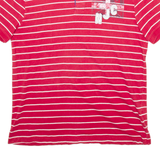 NAUTICA Mens Polo Shirt Red Striped Short Sleeve L